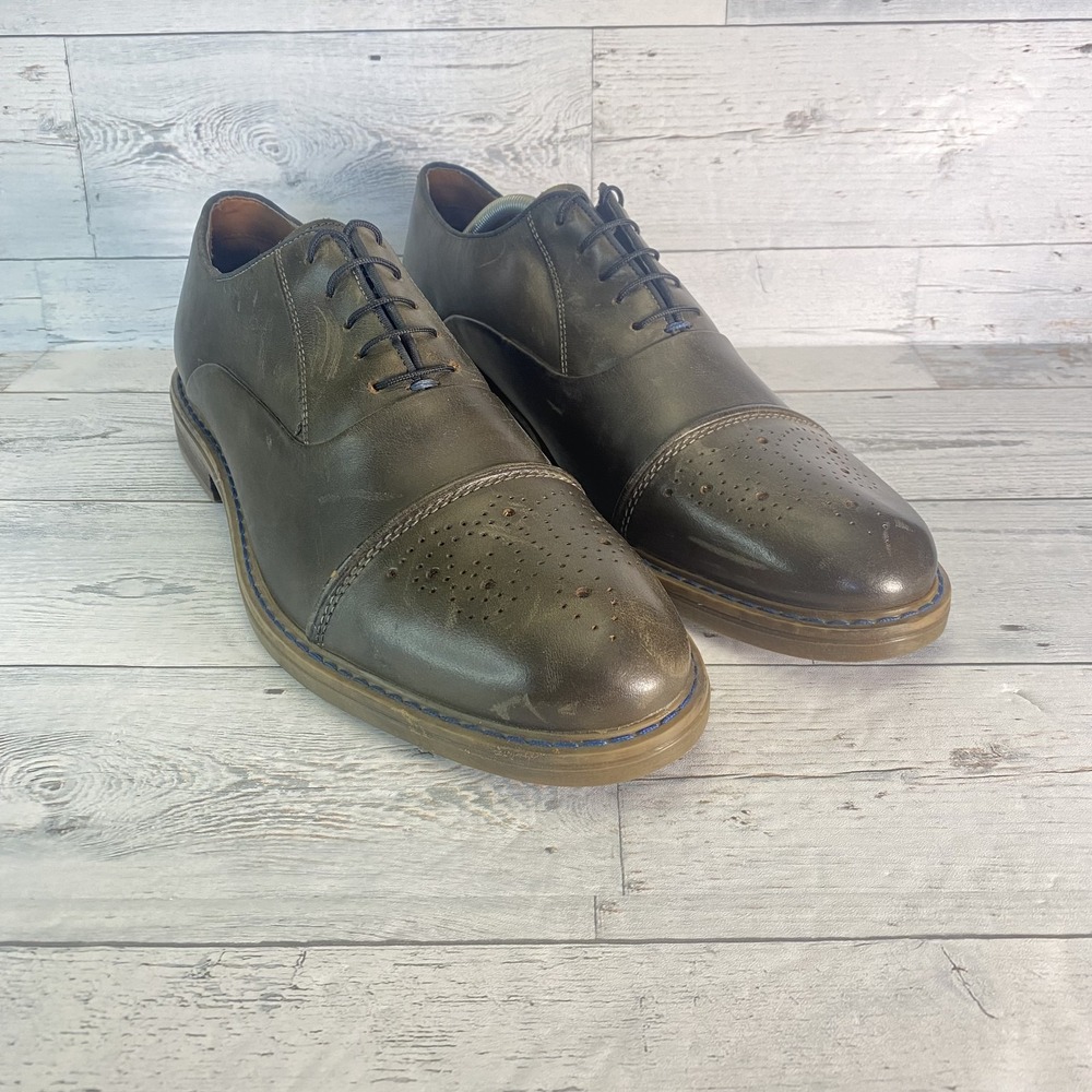 Stafford Tailored Culture Shoes Mens 13 M Brown Leather Oxford Cap Toe Dress
